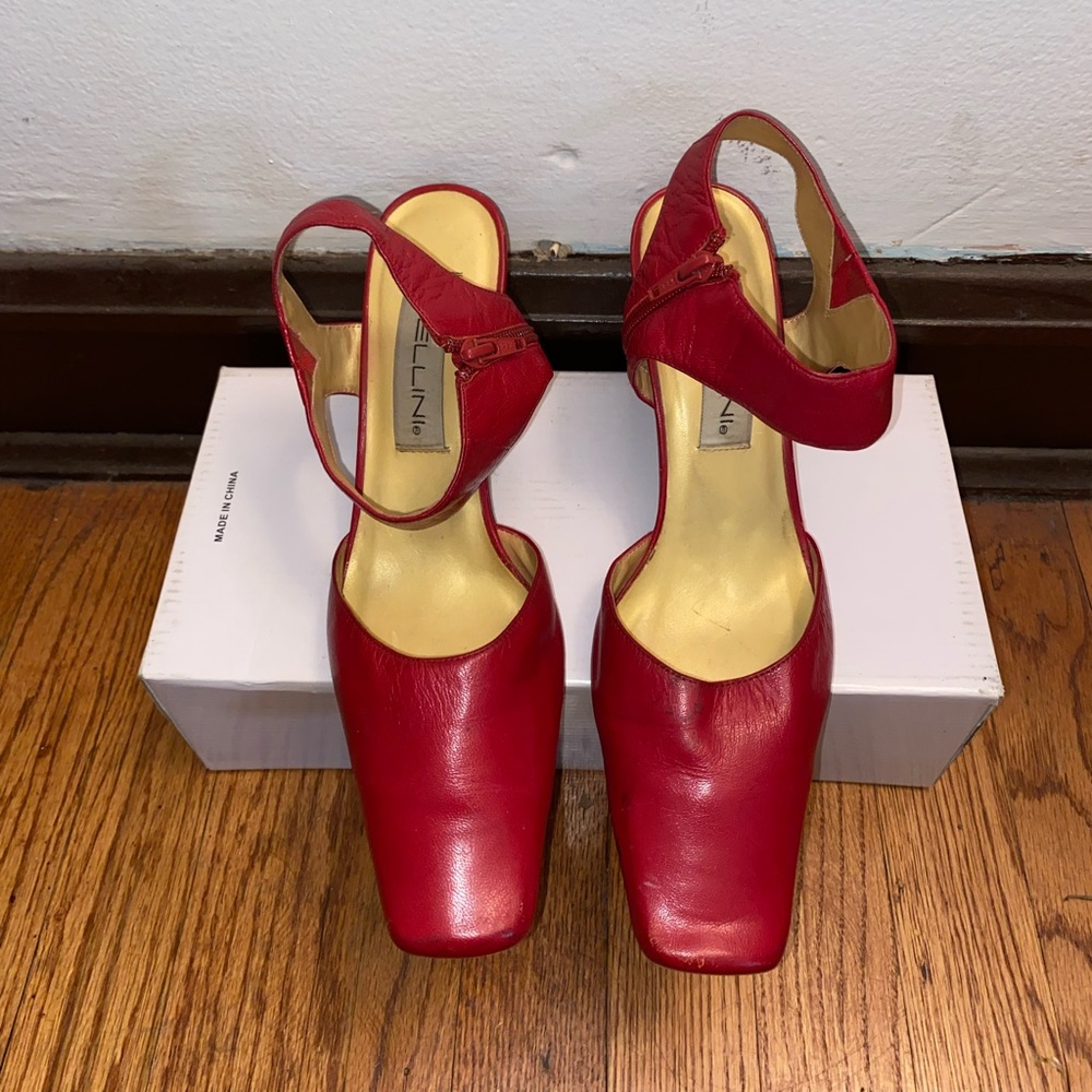 Bellini Deep Red Leather Wedge